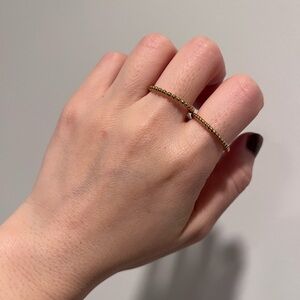 NWT Gold Double Band Ring Set